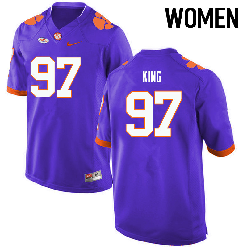 Women Clemson Tigers #97 Carson King College Football Jerseys-Purple - Click Image to Close